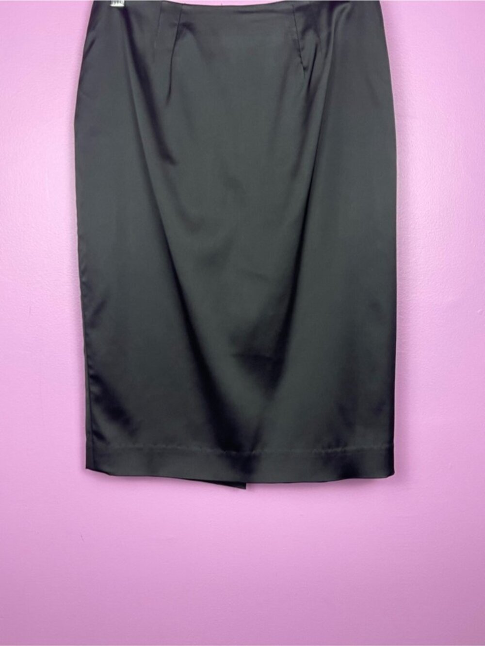Vintage Escada Satin Pencil Skirt Black Tailored Luxe Women’s Medium - Picture 5 of 12